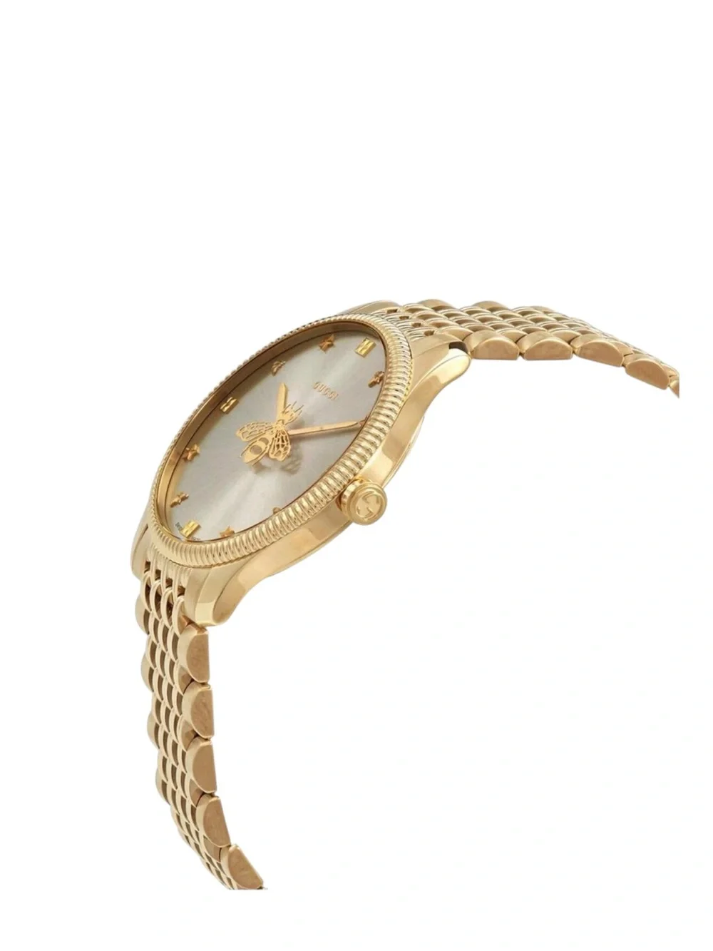 GUCCI G-Timeless Gold Steel Bee Star Dial Ladies Watch NWT YA1264155 Full Set